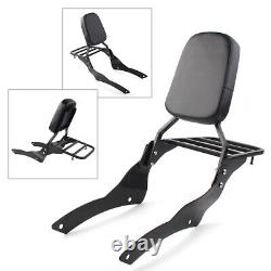 Rear Backrest Sissy Bar Luggage Rack Fit Yamaha V Star XVS 400 650 Classic 98-22