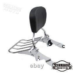 Rear Backrest Sissy Bar + Luggage Rack For Harley Road King Electra Glide 09-17