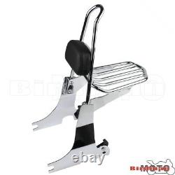 Rear Luggage Rack Backrest Sissy Bar Pad Kit For Harley Sportster 883 1200 94-03