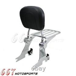Rear Sissy Bar Backrest Luggage Rack For Harley Sportster XL1200C XL883C Custom