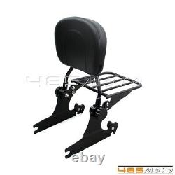 Rear Sissy Bar Backrest Luggage Rack WithPad For 00-19 Harley Softail Custom FLSTC