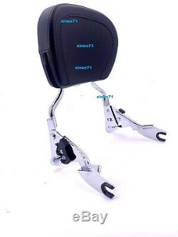 SKULL Detachable Backrest Adjustable Sissy bar 4 Harley Touring Road Glide 09 20