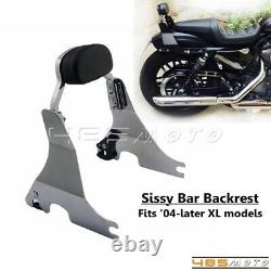 Short Backrest Sissy Bar For Harley Sportster 1200 XL1200C Low XL883L 2004-UP