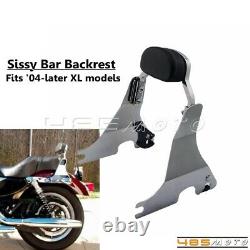 Short Backrest Sissy Bar For Harley Sportster 1200 XL1200C Low XL883L 2004-UP