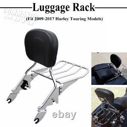 Sissy Bar Backrest +Luggage Rack For Harley Street Glide Electra Glide 2009-2017