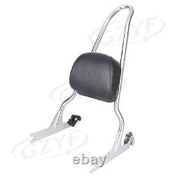 Sissy Bar Backrest Pad For Harley Fat Boy FLSTF 2007-2017 Detachable Chrome