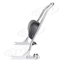 Sissy Bar Backrest Pad For Harley Fat Boy FLSTF 2007-2017 Detachable Chrome