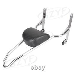 Sissy Bar Backrest Pad For Harley Fat Boy FLSTF 2007-2017 Detachable Chrome