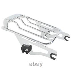 Sissy Bar Backrest Pad Luggage Rack For Harley Touring Electra Road Glide 09-Up
