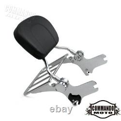 Sissy Bar Backrest with Detachable Luggage Rack For Harley Touring Road King FLHR