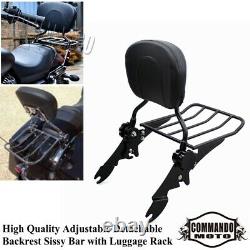 Sissy Bar Backrest with Luggage Rack For Harley Road King Street Electra Glide 09+