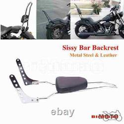 Sissy Bar Passenger Backrest With Pad For Harley Softail Heritage FXBB FLDE FLHC