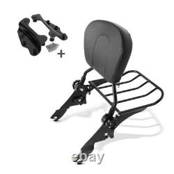 Sissy Bar+ Rear Rack+ Docking Kit for Harley Electra Glide Standard 09-10 black