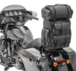 Sissy Bar SB1 + Tail Bag LX for chopper / custombikes 883 04-10 with rack black