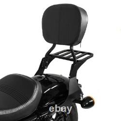 Sissy Bar SB1 + Tail Bag LX for chopper / custombikes 883 04-10 with rack black