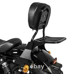 Sissy Bar w. Rack and docking kit for Harley Sportster 883 Iron 09-20 black