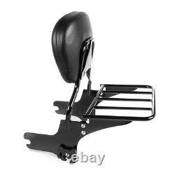 Sissy Bar with Rear Rack detachable S1 for Harley Davidson Touring 97-08 black