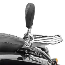 Sissy Bar with Rear Rack detachable for Harley Davidson Touring 09-23 chrome
