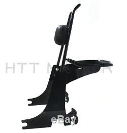 Sissybar backrest Detachable luggage rack For Harley Sportster 04-16 Black