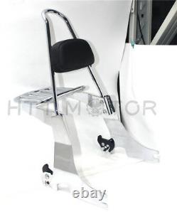 Sissybar backrest Detachable luggage rack For Harley Sportster 04-16 Chrome