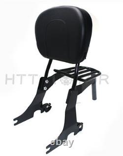 Sissybar backrest Detachable luggage rack For Harley Sportster 94-03 Black
