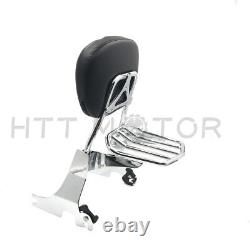 Sissybar backrest Detachable luggage rack For Harley Sportster 94-03 Chrome