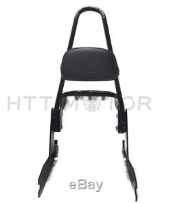 Sissybar backrest luggage rack Detachable For Harley Dyna 06-up Black