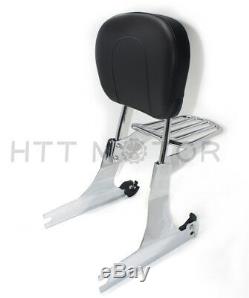 Sissybar backrest luggage rack Detachable For Harley FXDL Dyna Low Rider 02-19