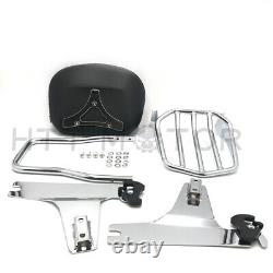 Sissybar backrest luggage rack Detachable For Harley FXDL Dyna Low Rider 05-19