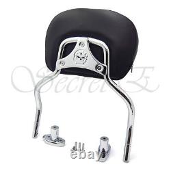 Skull Detachable Sissy Bar Pad With Backrest For 2015-2020 Harley FLRT FreeWheeler
