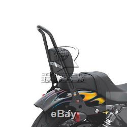 Steel Passenger Backrest Pad Sissy Bar Cushion For Harley Sportster XL1200 883