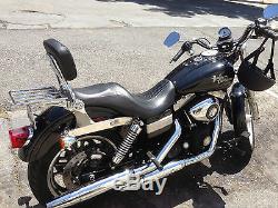 WISDOM MOTORCYCLE Detachable Backrest Sissy Bar For Harley Dyna 06 UP